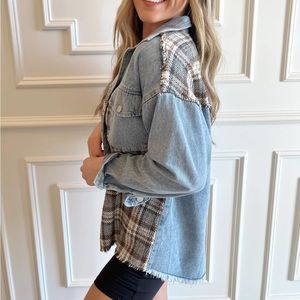 Denim plaid jacket never worn